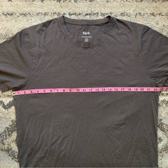 Perk Feel Good Tee Dark Grey Pima Cotton Short Sleeve Shirt XL - Picture 5 of 5